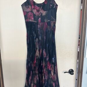 Lulu's Black and Pink Floral Maxi Dress